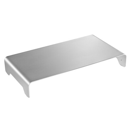Podstavec pod monitor, minimalistický, stříbrný, hliník, 10 kg nosnost, Powerton, ergo