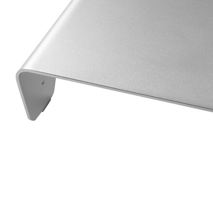 Podstavec pod monitor, minimalistický, stříbrný, hliník, 10 kg nosnost, Powerton, ergo