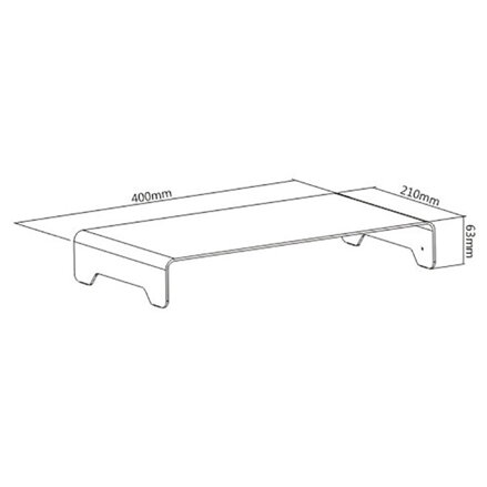 Podstavec pod monitor, minimalistický, stříbrný, hliník, 10 kg nosnost, Powerton, ergo