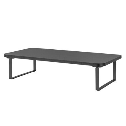 Podstavec pod monitor, prostor pro klávesnici, rychlá montáž, černý, ocel, dřevotříska, 20 kg nosnost, Powerton, ergo