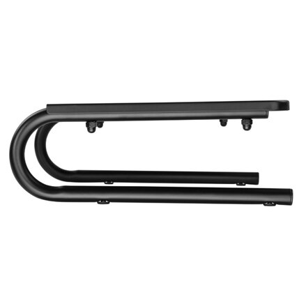 Podstavec pod monitor, prostor pro klávesnici, černý, ocel-plast, 20 kg nosnost, Powerton, ergo