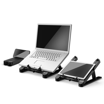 Podstavec pod notebook, G-Stand M200, polohovatelný, černý, plast, 10 Kg nosnost, Genius