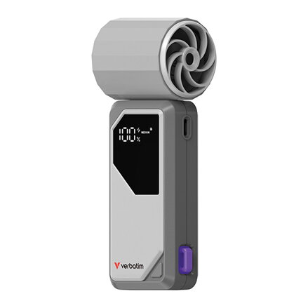 Verbatim ruční bezdrátový ventilátor, Cool,n,Go AirJet, šedý/fialový
