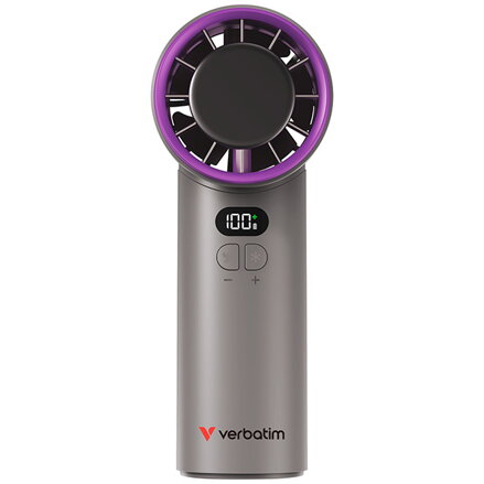 Verbatim ruční bezdrátový ventilátor, Cool ,n, Go Ice Touch, šedý/fialový