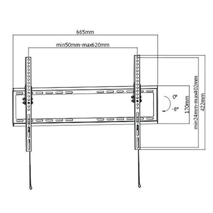 Polohovatelný držák TV KL22-64T, 37"-70", 35 kg max, 200x200 - 600x400 VESA, 20.5 mm, černý
