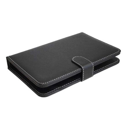 Ochranný obal s klávesnicí na tablet, 7", s podstavcem, černý z PVC, US layout, Micro USB
