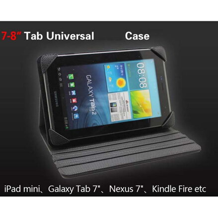Obal na 7"-8", Obal, Business, černý z Polyuretan, s podstavcem, pogumované + Čisticí ubrousky, na tablet Logo, All New