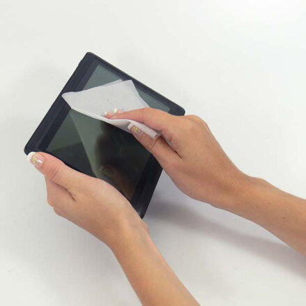 Obal na 7"-8", Obal, Business, černý z Polyuretan, s podstavcem, pogumované + Čisticí ubrousky, na tablet Logo, All New