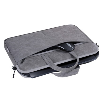 Taška na notebook 15,6", SOLID, šedá z imitace kůže, Defender