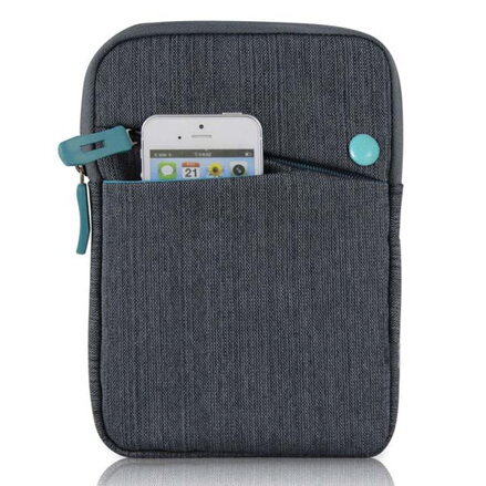 Obal na tablet 8", CANVAS, šedo-modrý z plátna