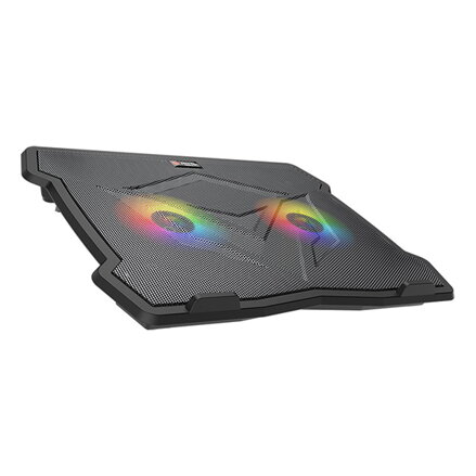 Stojan pod notebook, CP2020, podsvícený, s větrákem, černý, Meetion