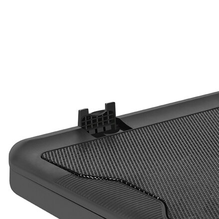 Stojan pod notebook, NS-503, barevně podsvícený, s větrákem, černo-modrý, DEFENDER, s 2-portovým hubem
