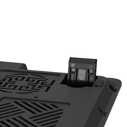 Stojan pod notebook, NS-509, barevně podsvícený, s větrákem, černo-modrý, DEFENDER, s 2-portovým hubem