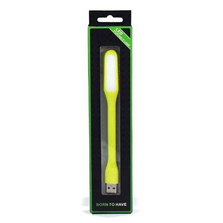Světlo k notebooku, pogumované, zelené, USB, LED