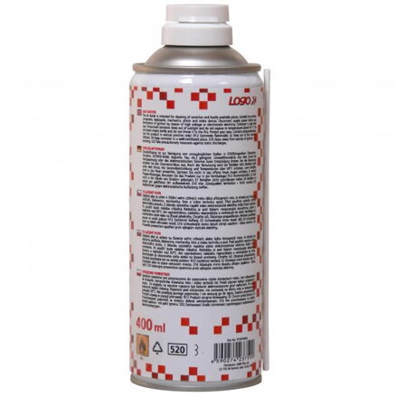 Čisticí hořlavý stlačený vzduch, na těžce přístupná místa, 400 ml, LOGO