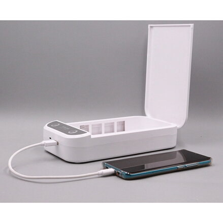 UV sterilizátor Powerton, pro mobilní telefony a šperky, až 6,5", 10 W, bílá