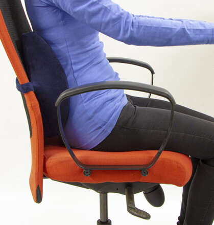 Bederní opěrka, univerzální, ergonomická, modrá, paměťová pěna