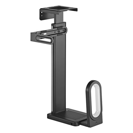 Ultradesk FLANK držák PC pod stůl, RGB podsvícení, černá