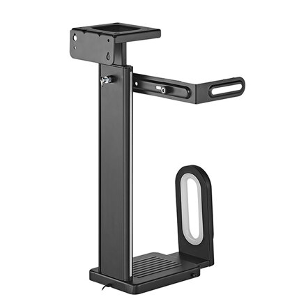 Ultradesk FLANK držák PC pod stůl, RGB podsvícení, černá
