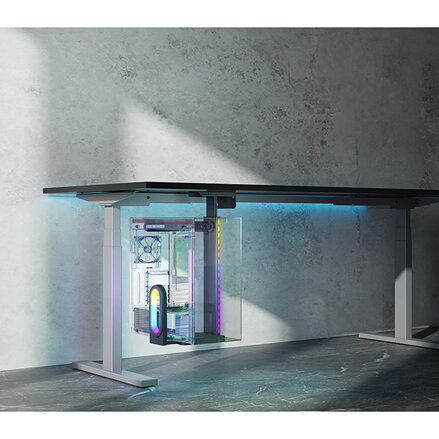 Ultradesk FLANK držák PC pod stůl, RGB podsvícení, černá
