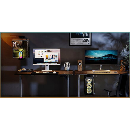 Ultradesk FLANK držák PC pod stůl, RGB podsvícení, černá