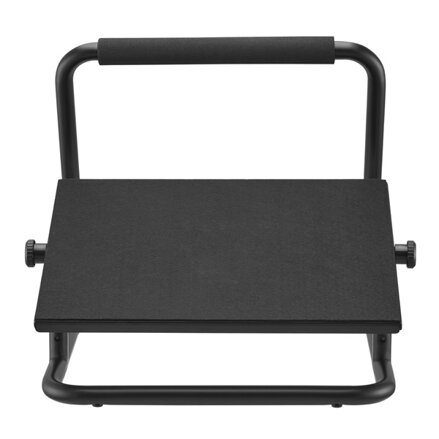 Podstavec pod nohy, možnost protáhnutí nohou, černý, ocel, 25 kg nosnost, Powerton, nastavitelná výška