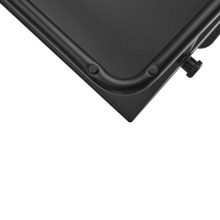 Podstavec pod nohy, možnost protáhnutí nohou, černý, ocel, 25 kg nosnost, Powerton, nastavitelná výška
