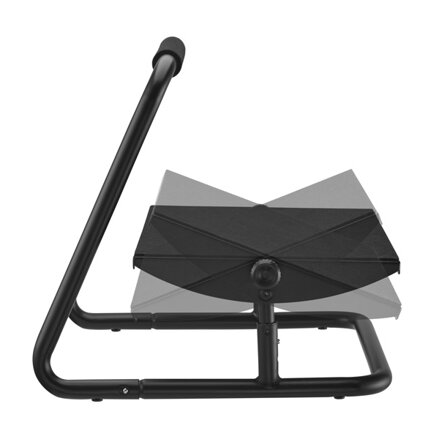 Podstavec pod nohy, možnost protáhnutí nohou, černý, ocel, 25 kg nosnost, Powerton, nastavitelná výška