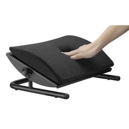 Podstavec pod nohy, odnimatelný měkký polštář, černý, ocel, 25 kg nosnost, Powerton