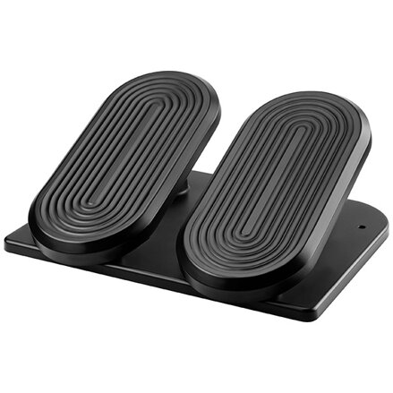 Podstavec pod nohy, fitness stepper, černý, ocel, 20 kg nosnost, Powerton, strukturovaný povrch
