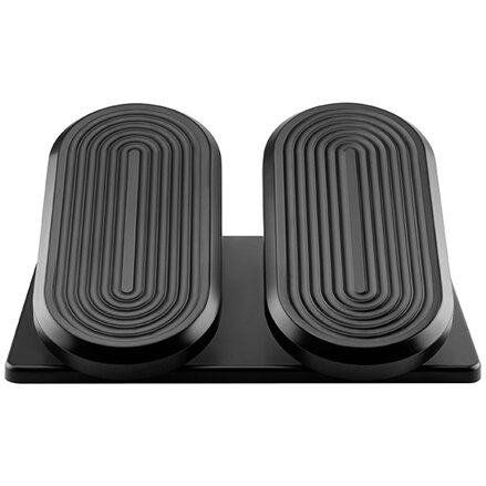 Podstavec pod nohy, fitness stepper, černý, ocel, 20 kg nosnost, Powerton, strukturovaný povrch