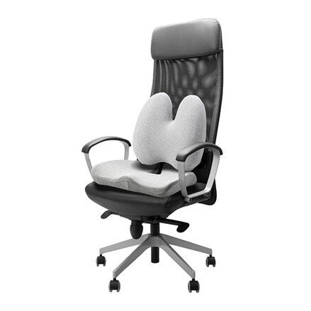 Set bederní opěrky a podsedáku, pod hýždě, ergonomický, šedý, paměťová pěna, Powerton