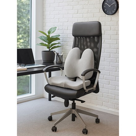 Set bederní opěrky a podsedáku, pod hýždě, ergonomický, šedý, paměťová pěna, Powerton