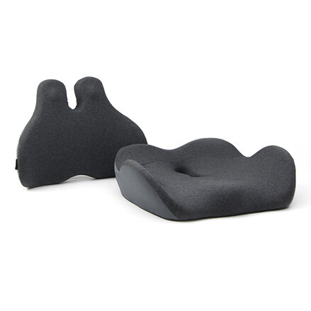 Set bederní opěrky a podsedáku, pod hýždě, ergonomický, antracitový, paměťová pěna, Powerton