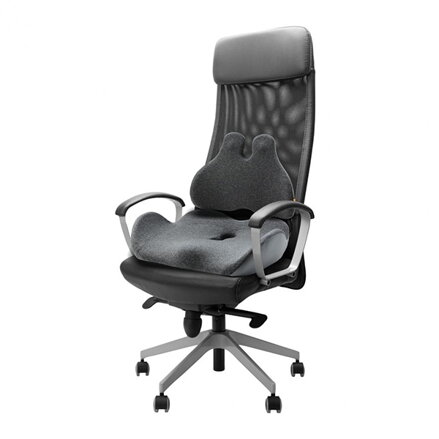 Set bederní opěrky a podsedáku, pod hýždě, ergonomický, antracitový, paměťová pěna, Powerton