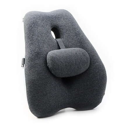 Bederní opěrka, bedra, ergonomický, šedá, paměťová pěna, Powerton
