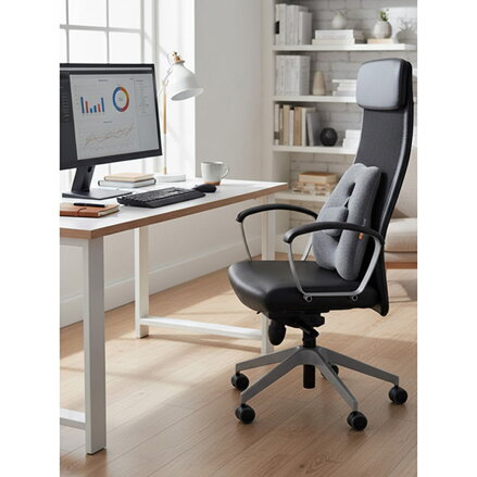 Bederní opěrka, bedra, ergonomický, šedá, paměťová pěna, Powerton