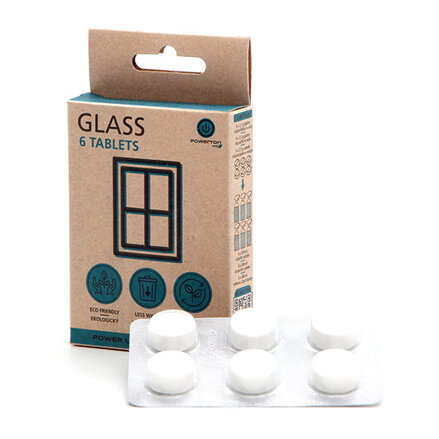 Čistící tablety Powerton Eco, 6 ks, okna, sklo