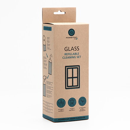 Čistící sada Powerton Eco, 500ml, okna, sklo