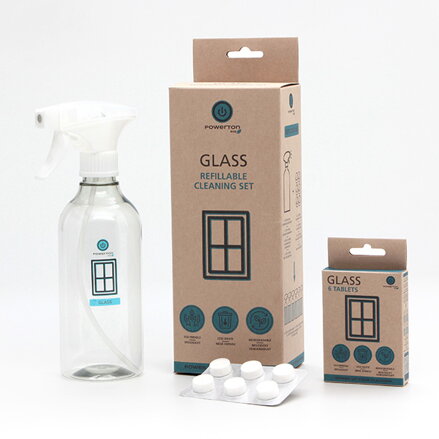 Čistící sada Powerton Eco, 500ml, okna, sklo