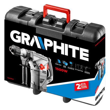 Kladivo vrtací, 58G862, elektrika (kabel), 230V, 1500W, nastavitelná rukojeť typ 750ot./min, Graphite