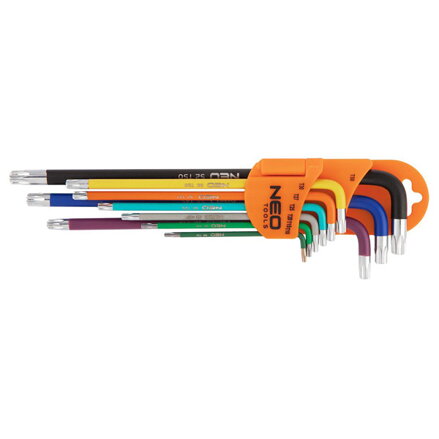 Klíče Torx 09-518, sada 9 ks, barevné, NEO TOOLS