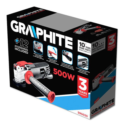 Víceúčelová bruska Graphite 59G021, elektrika (kabel), 230V, 300W, 21000osc./min, 2,8°