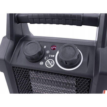 Keramický infra zářič (ohřívač) s ventilátorem NEO TOOLS 90-060, 2000W, IP55, keramický PTC Heating Element, pro vyhřívání menších