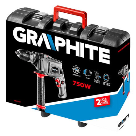 Vrtačka 58G726, elektrika (kabel), 230V, 650W, s příklepem typ 3000ot./min, Graphite