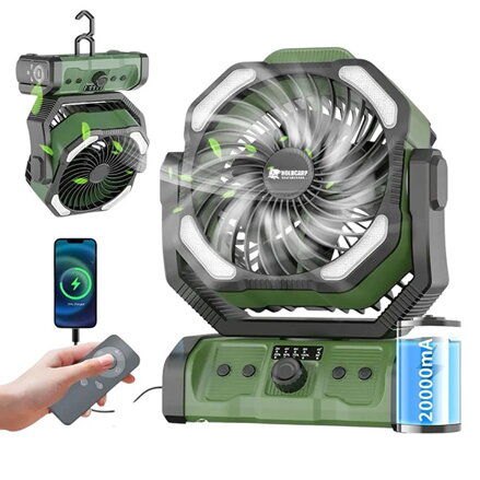 Ventilátor s dvojitým motorem, FRT_HC_032, aku, 5V, 20000 mAh, slouží i jako powerbanka, IP66, USB-C, Format1