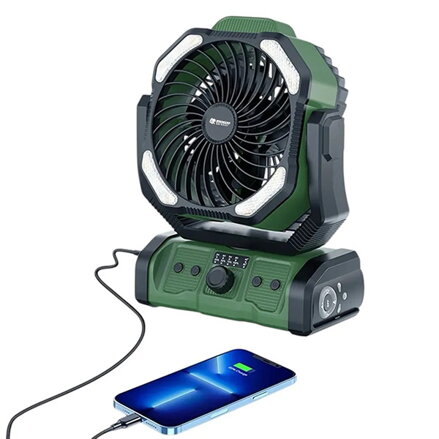 Ventilátor s dvojitým motorem, FRT_HC_032, aku, 5V, 20000 mAh, slouží i jako powerbanka, IP66, USB-C, Format1