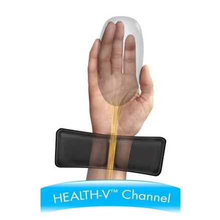 Podložka pod myš a zápěstí Fellowes Health-V, ergonomická, pěnová, černá, 28x23 cm, 1.9-3.5 cm, Fellowes, textilní povrch