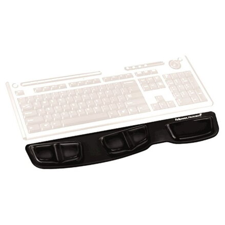 Podložka pod klávesnici Fellowes Health-V Crystal, ergonomická, gelová, černá, 46.6x8.6 cm, 1.6 cm, Fellowes, polypropylenový povr