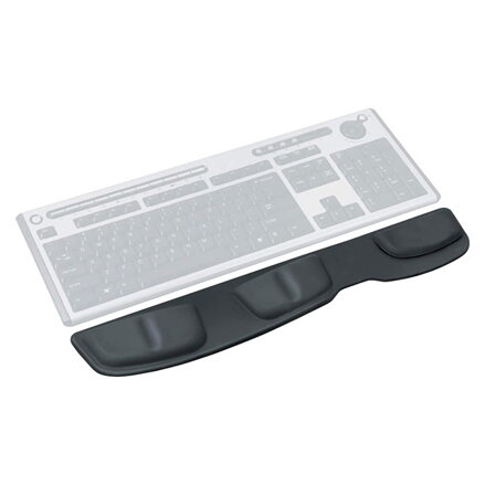 Podložka pod klávesnici Fellowes Health-V, ergonomická, pěnová, černá, 46.6x8.6 cm, 1.6 cm, Fellowes, textilní povrch